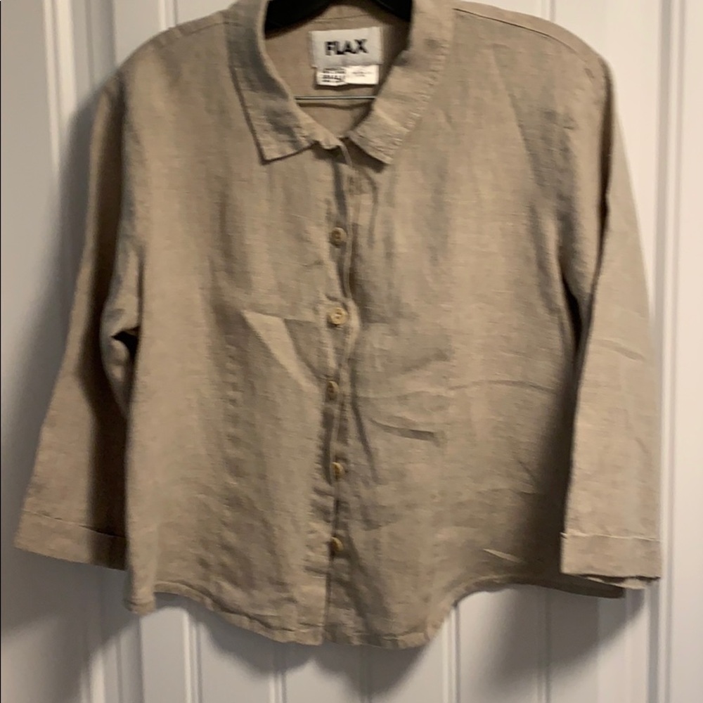 Tan linen blouse